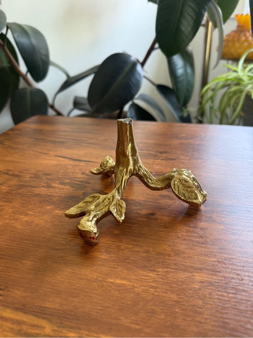 Textured gold finished decorative stand small tree branch